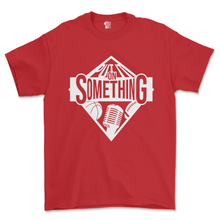 Load image into Gallery viewer, Red t-shirt with white graphic design on a white background
